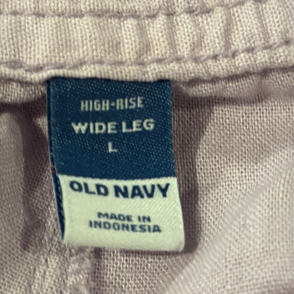 Old Navy high rise wide leg linen blend pants in Dusky Lavender - Picture 3 of 10